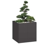 Rantry Arredo Fioriera Nera 80x80x80 cm in Acciaio, Mobilia Fioriera da Esterno Fioriera Balcone Fioriera Grigliato per Giardino