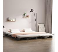 Rantry Arredo Letto a Pallet Grigio 150x200 cm Massello di Pino 5FT King Size, Mobilia Letto Giroletto Telaio, Letto Struttura, Telaio, Letto Moderno Struttura Soggiorno Camere da Letto