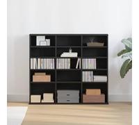 Rantry Arredo Mobile Porta CD Rovere Nero 100,5x23x89,5 cm Legno Multistrato, Mobilia Credenza Armadio da Cucina, Mobiletto Portaoggetti Ripiani Salvaspazio Mobiletto Armadio di Stoccaggio