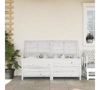 Rantry Baule da Giardino Bianco 150x50x56,5 cm in Legno massello di Abete
