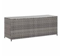Rantry Baule da Giardino Grigio 150x50x60 cm in Polyrattan in Rattan per Esterni