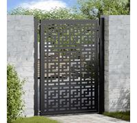 Rantry Cancello Giardino Nero 105x130 cm in Acciaio Design a Croce, Cancelletto Giardino Esterno, Cancello Esterno,Cancello Pedonale da Esterno
