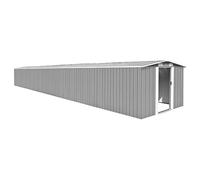Rantry Capanno da Giardino Grigio 257x990x181 cm in Acciaio Zincato, Esterni Casa degli Attrezzi, Capanno da Giardino Copri Bidone, Attrezzi Casetta,Fattoria e Cortile Porta Attrezzi