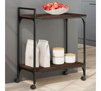 Rantry Carrello Cucina Rovere Marrone 60,5x31x72,5cm Legno Multistrato, Carrello da Cucina con Ruote, Carrellino Cucina Salvaspazio, Carrello Portafrutta, Carrellino Salvaspazio