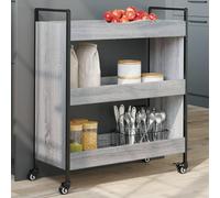 Rantry Carrello da Cucina Grigio Sonoma 70x30x82 cm Legno Multistrato Mobili, Carrello da Cucina con Ruote, Carrellino Cucina Salvaspazio, Carrello Portafrutta, Carrellino Salvaspazio