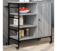 Rantry Carrello da Cucina Grigio Sonoma 87,5x38,5x84,5 cm Multistrato Mobili, Carrello da Cucina con Ruote, Carrellino Cucina Salvaspazio, Carrello Portafrutta, Carrellino Salvaspazio