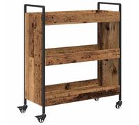 Rantry Carrello da Cucina Industriale Moderno con Ruote Bloccabili, Design Urbano Chic, Legno Ingegnerizzato e Metallo Lucido, Ampio Spazio per Stoviglieria e Oggetti Decorativi