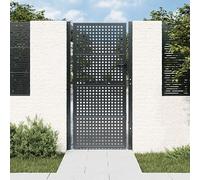 Rantry Casa Cancello Giardino Antracite 105x250 cm in Acciaio, Cancello per Giardino, Cancello per Recinzione da Esterno, Porta Staccionata Pedonale Barriera per Cortilev Casa Mobili
