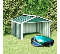 Rantry Casa Capanno per Robot Tosaerba 92x97x63 cm Acciaio Zincato Verde, Armadietto Armadio Ripostio, Ripiani per Armadio Armadietto Interno, Mobili Giardino,Portascope per Bagno Interno Casa Decor