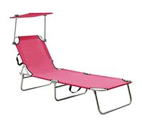 Rantry Casa Lettino Pieghevole con Baldacchino in Acciaio Magenta, Poltrona Reclinabile Relax Massaggiante, Sedia da Massaggio Intelligente Poltrona Relax Casa Mobili