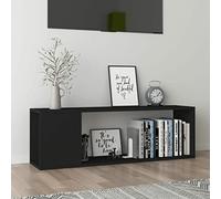 Rantry Casa Mobile TV Nero 100x24x32 cm in Truciolato, Mobile Porta TV, Mobiletto Basso per TV Tavolino da Salotto Supporto TV per Salotto