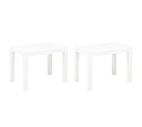 Rantry Casa Panchine da Giardino 2 Pezzi Bianco in Plastica, Panchina da Giardino, Panca Panchina da Balcone, Resistente Panchina per Balcone Terrazza & Giardino