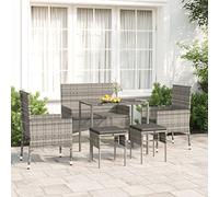 Rantry Casa Set Divani da Giardino 6 Pezzi con Cuscini in Polyrattan Grigio, Divano Letto, Divanoletto Moderno, Sofà Soggiorno Divano Letto, Divani per Esterno da Giardino, Esterno Arredamento