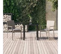 Rantry Casa Set Salotto Giardino 3 Pezzi con Cuscini Nero e Grigio Polyrattan, Salotto da Giardino Salottino, Lettini Prendisole, Mobili Divano Letto, per Balcone