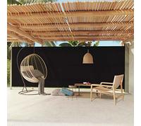 Rantry Casa Tenda Laterale Retrattile 200x600 cm Nera, Tenda Paravento Laterale Esterno, Tende per Gazebo Laterali, Tenda da Sole Retrattile, Tendone Balcone, Tenda da Esterni per Privacy Casa Mobili