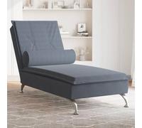 Rantry Chaise Longue Massaggi con Capezzale Grigio Scuro in Velluto Mobili, Lettini Prendisole, Divano Letto Mobili, Lettini da Giardino, Lettino da Piscina, Lettino Prendisole da Giardino l