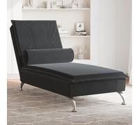 Rantry Chaise Longue Massaggi con Cuscino a Rullo Nero in Velluto Mobili, Lettini Prendisole, Divano Letto Mobili, Lettini da Giardino, Lettino da Piscina, Lettino Prendisole da Giardino m