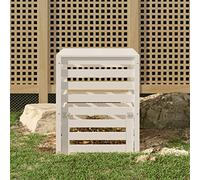 Rantry Compostiera Bianca 63,5x63,5x77,5 cm in Legno Massello di Pino, Decorazione da Mobili, Mobili da Interni/Esterni per Soggiorno Ufficio