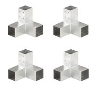 Rantry Connettori per Pali a Forma di Y 4 pz Metallo Zincato 71x71 mm, Cancello per Recinzione da Esterno, Cancello per Giardino, Porta Staccionata Pedonale Barriera per Cortilev