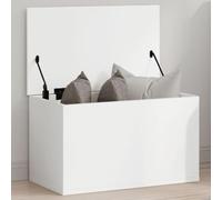 Rantry Contenitore Portaoggetti Bianco 60x35x35 cm in Truciolato, Cassapanche e Bauli per Esterni, Contenitore da Giardino, Porta Attrezzi da Giardino, Pouf da Esterno