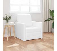 Rantry Divano Letto 2-in-1 Bianco 74x77x81 cm Pelle Sintetica, Arredo Sofa Divano Letto, Divanoletto, Pronto Letto, Struttura Divano Letto, Letto Giroletto Telaio