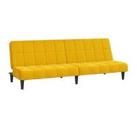 Rantry Divano Letto 2 in 1 in Velluto Giallo, Trasformabile, Struttura in Legno, Ideale per Ospiti, Salotti e Piccoli Spazi
