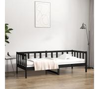 Rantry Divano letto in legno massello di pino nero, 90 x 190 cm, telaio per letto, struttura letto singolo, letto matrimoniale anti-rumore e facile da montare