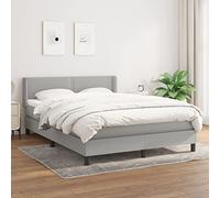 Rantry Giroletto a Molle con Materasso Grigio Chiaro 140x190cm Tessuto, Letto Testiera Telaio, Letto Struttura per Camere da Letto Soggiorno Decorazione da Mobili Camera