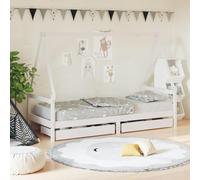 Rantry Giroletto Bambini con Cassetti Bianco 80x200cm Massello di Pino, Mobili per Casa Interno Esterno Soggiorno Camera da Letto o Decorazione da Mobili Camera