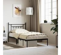 Rantry Giroletto con Testiera in Metallo Nero 100x190cm, Letto Giroletto Telaio, Letto Struttura, Telaio, Letto Moderno Struttura Soggiorno Camere da Letto v Decorazione da Mobili Camera n