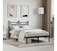 Rantry Giroletto con Testiera in Metallo Nero 120x190cm, Letto Giroletto Telaio, Letto Struttura, Telaio, Letto Moderno Struttura Soggiorno Camere da Letto L Decorazione da Mobili Camera