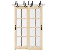 Rantry Kit di Binari per Porte Scorrevoli 152,5 cm Acciaio Nero, Porta del Granaio, Porta Scorrevole Interna, Cancelli Scorrevoli Porta Scorrevoli da Interno, Porta Scorrevole MODEL3295735