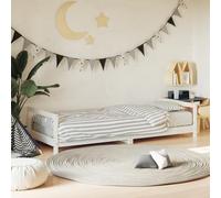 Rantry Lettino per bambini, in legno, letto singolo, con rete a doghe, per cameretta dei bambini, camera degli ospiti, camera da letto, bianco, 90 x 190 cm, legno massello di pino