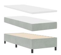 Rantry Letto a Box Spring con Materasso & Panchina Grigio Chiaro 80x200 cm Velluto