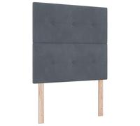 Rantry Letto Box Spring con Materasso Grigio Scuro 100x200 cm in Velluto