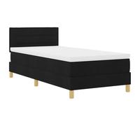 Rantry Letto Box Spring con Materasso & LED Nero 90x200 cm Tessuto