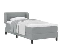 Rantry Letto con Box Spring e Materasso Grigio Chiaro 100x200 cm Tessuto