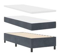 Rantry Letto con Rete a Molle con Materasso & Panchina Grigio Scuro 80x200 cm Velluto