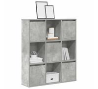 Rantry Libreria Grigio Cemento 89x24x101,5 cm in Legno Multistrato, Armadietto Libreria Vetrina, Libreria Verticale Salvaspazio Libreria Scaffale, Libreria da Terra per Soggiorno Studio Camera Ufficio