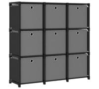 Rantry Mensola a cubo con 9 contenitori in Tessuto Nero 103x30x107,5 cm