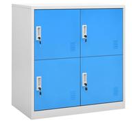 Rantry Mobile Armadietto con Chiave Grigio Chiaro e Blu 90x45x92,5 cm Acciaio, Armadietto Portaoggetti Spogliatoio Armadio Sporco Pulito Armadietto Libreria, Armadio Ripostiglio per Interno Lavoro o
