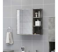 Rantry Mobile Bagno Specchio Grigio Cemento 62,5x20,5x64cm Multistrato, Decorazione da Mobili, Mobili da Interni/Esterni per Soggiorno Ufficio