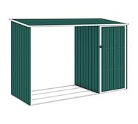 Rantry Mobile Capanno per Legna Verde 245x98x159 cm in Acciaio Zincato, Armadietto Armadio Ripostio, Ripiani per Armadio Armadietto Interno, Mobili da Giardino,Portascope per Bagno Interno Casa
