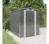 Rantry Mobile Casetta da Giardino Box Lamiera Zincata Grigio Chiaro 192x274x223cm Acciaio Zincato