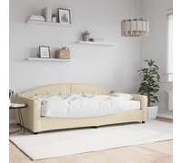 Rantry Mobile Divano Letto con Materasso Crema 100x200 cm in Tessuto, Sofa Divano Letto, Divanoletto, Pronto Letto, Struttura Divano Letto, Letto Giroletto Telaio sz
