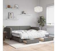 Rantry Mobile Divano Letto Estraibile Cassetti Grigio Scuro 100x200cm Tessuto, Sofa Divano Letto, Divanoletto, Pronto Letto, Struttura Divano Letto, Letto Giroletto Telaio u