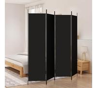 Rantry Mobile Divisorio a 4 Pannelli Nero 200x200 cm in Tessuto, Divisorio per Ambienti Paravento da Interno Separé Divisorio Pannelli Divisori per Interni Casa K2