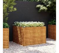 Rantry Mobile Fioriera Rialzata da Giardino 100x100x69 cm in Aiaio Corten, Fioriera da Esterno Fioriera Balcone Fioriera Grigliato per Giardino