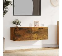 Rantry Mobile Pensile Rovere Fumo 100x36,5x35 cm Legno Multistrato, Armadio Ripostiglio Ripiani per Armadio Interno Armadietto da Esterno Mobili da Esterno,Armadio Portascope