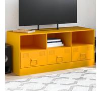 Rantry Mobile Porta TV Giallo Senape 99x39x44 cm in Acciaio Mobili, Tavolino per TV,Mobile Porta TV Soggiorno,Mobiletto Basso per TV da Salotto Industriale Supporto TV EE